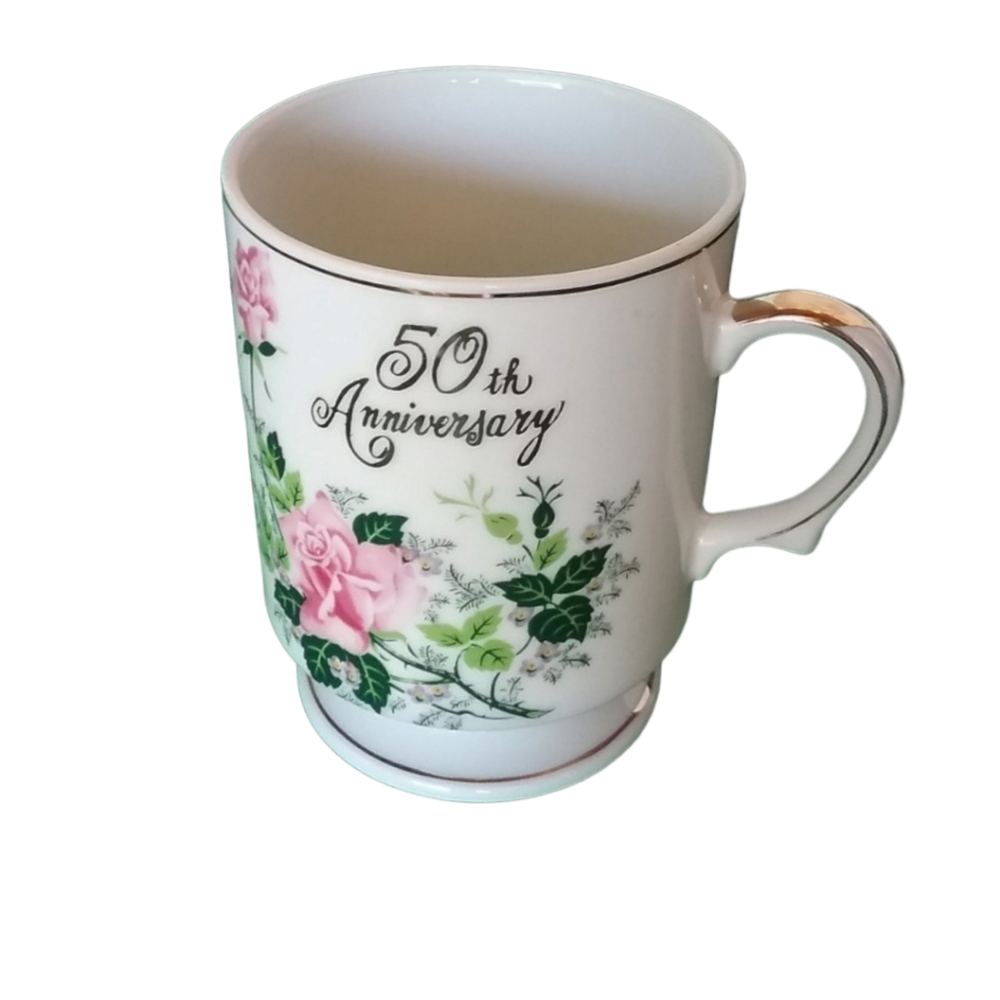 Vintage 50th Anniversary Porcelain Coffee Cup